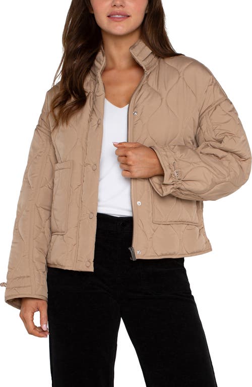 Shop Liverpool Los Angeles Hooded Quilted Jacket In Camel