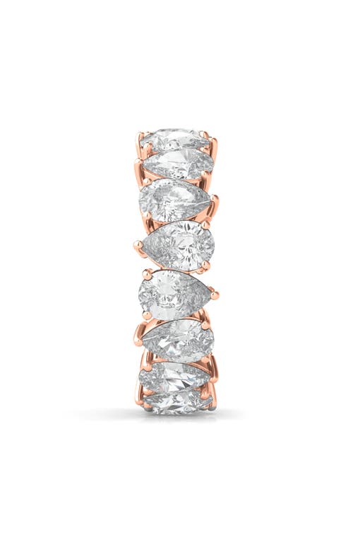 Shop Hautecarat Alternating Pear Lab Created Diamond Eternity Ring In Rose Gold