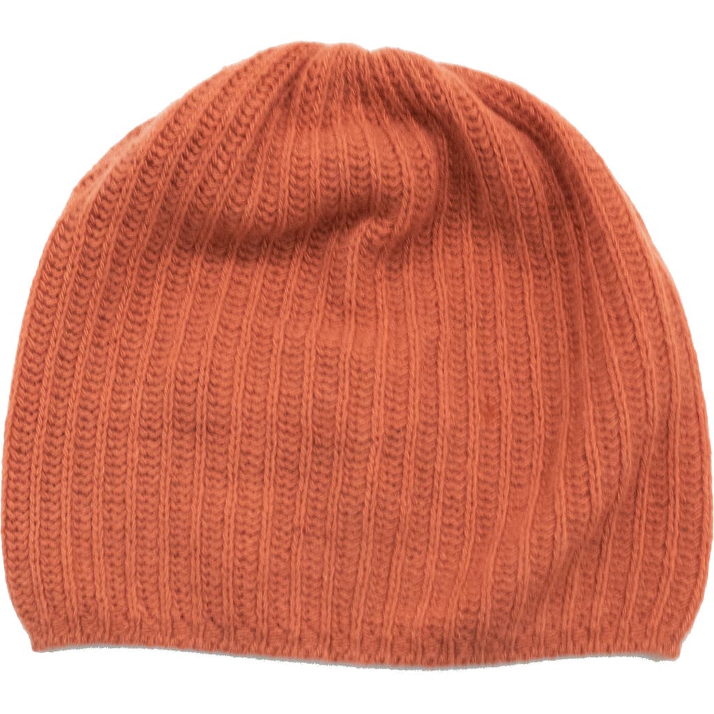 Shop Portolano Rib Knit Cashmere Beanie In Canyon Clay