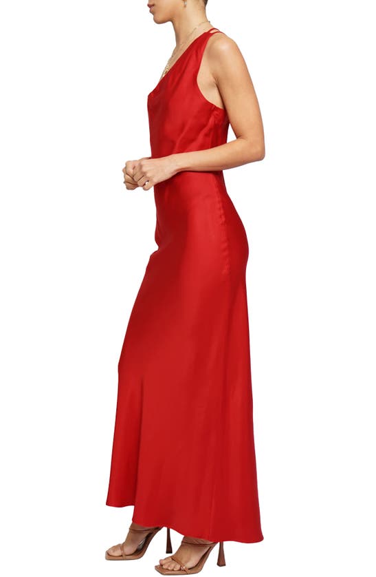 Shop Know One Cares Asymmetric Bias Cut Maxi Dress In Red