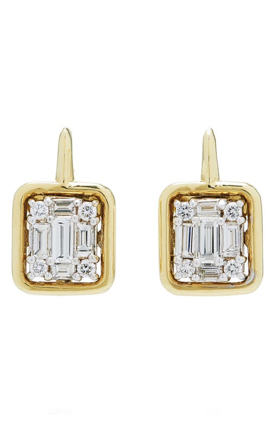 Shop Mindi Mond Clarity Framed Diamond Drop Earrings In 18k Yellow Gold