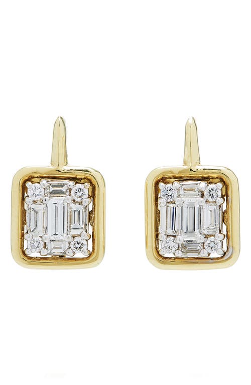 Clarity Framed Diamond Drop Earrings in 18K Yellow Gold