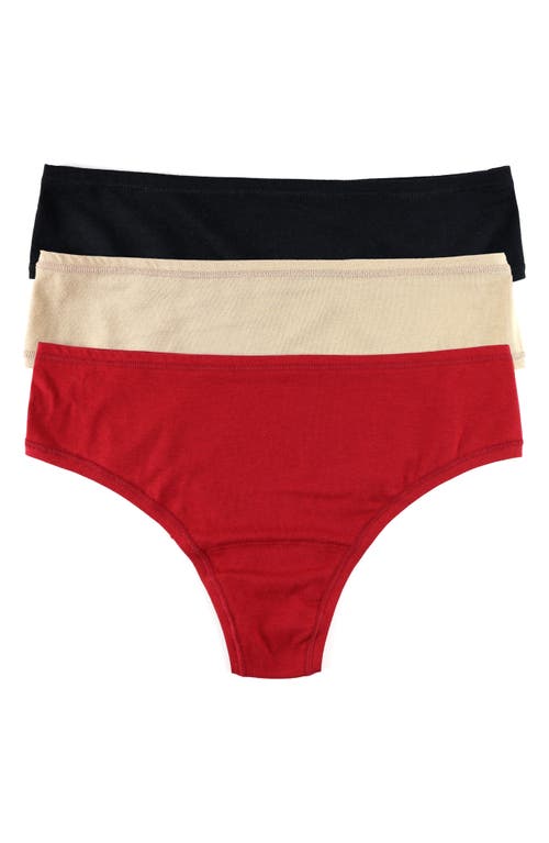 Hanky Panky Play Assorted 3-pack Thongs In Bla/cha/ca