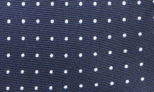 Clifton Wilson Polka Dot Silk Tie In Navy
