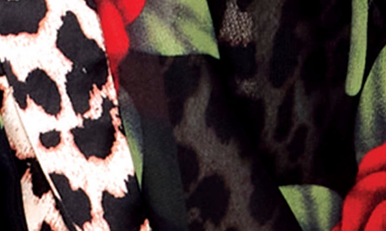 Dreamgirl Leopard Print Teddy & Robe Set In Leopard/ Rose