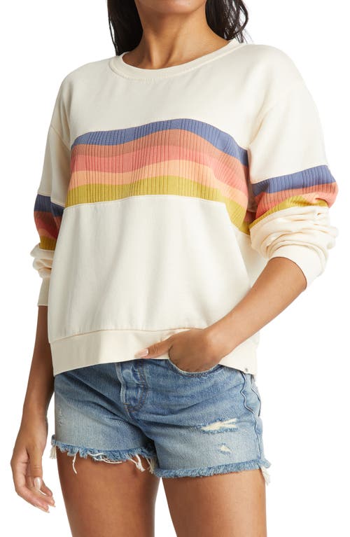 Rip Curl Metling Waves Crewneck Pullover in Off White 