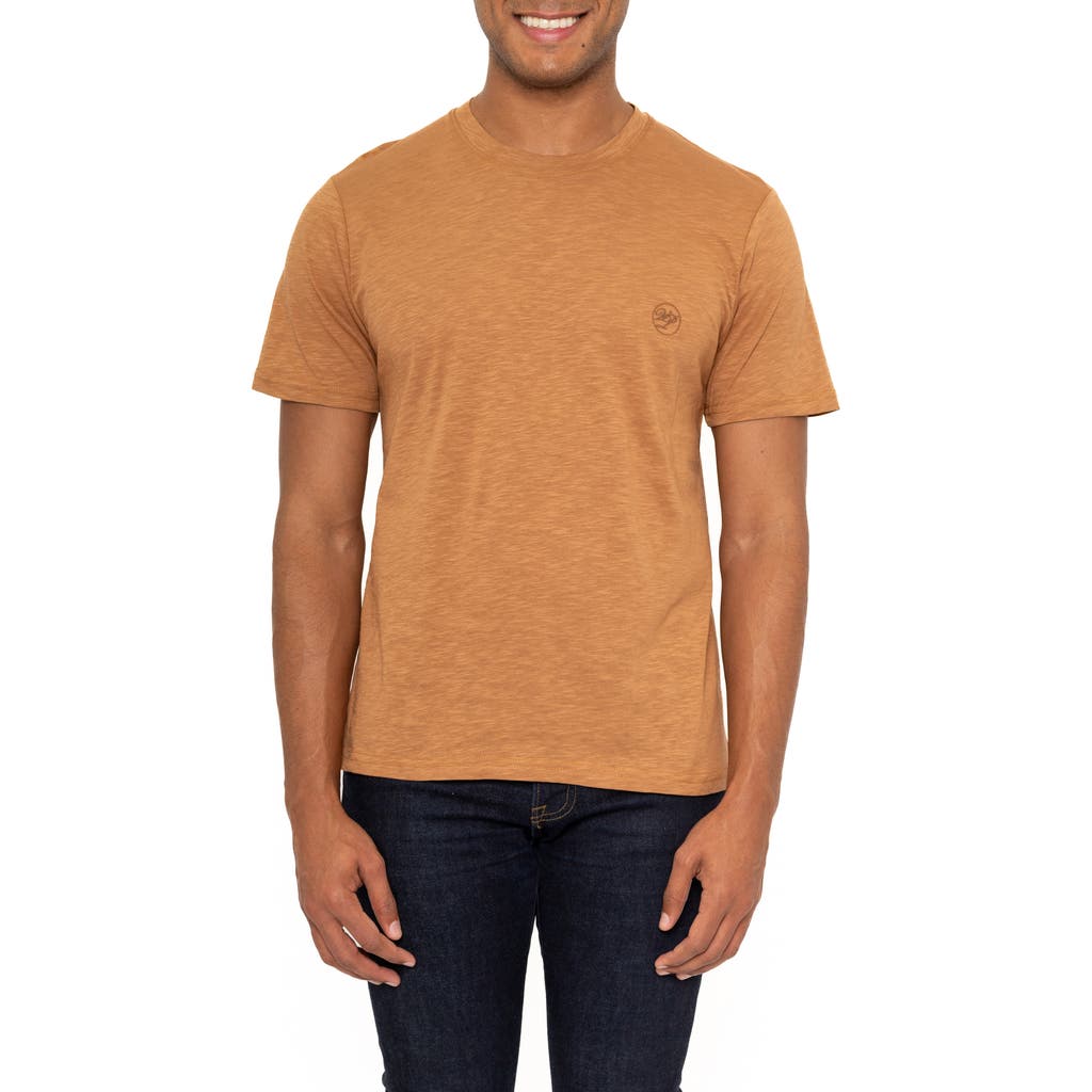 Vellapais Men's Solid Cotton Tee In Medium Brown