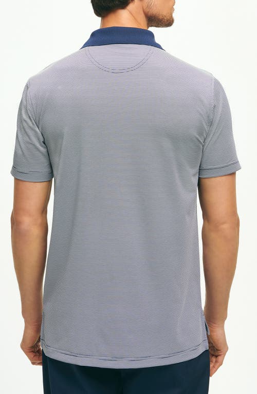Brooks Brothers Microstripe Performance Golf Polo In Navy