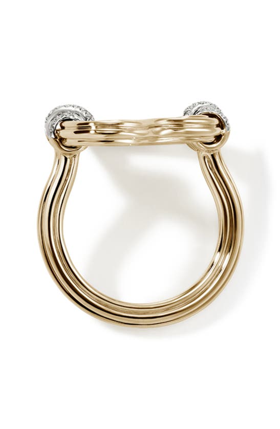 Shop John Hardy Bamboo Collection Open Heart Ring In Gold