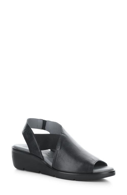 Fly London Nily Wedge Sandal in Black Mousse