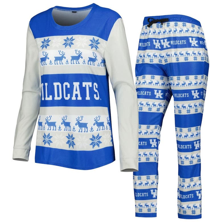 Foco Royal Kentucky Wildcats Ugly Long Sleeve T-shirt & Pajama Pants Sleep Set