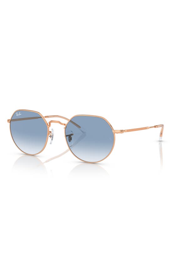 Ray Ban Jack 55mm Irregular Sunglasses In Rose Gold