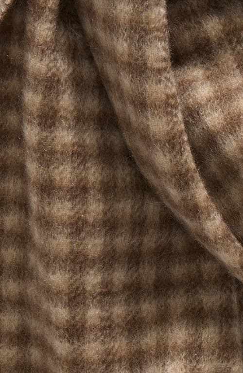 Andrew Stewart Gingham Plaid Cashmere Scarf In Beige