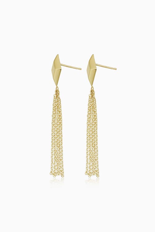 Shop Oradina 14k Yellow Gold Crown Jewel Drop Earrings