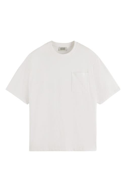 Shop Scotch & Soda 3 Crosses Core Organic Cotton Pocket T-shirt In White Traditional