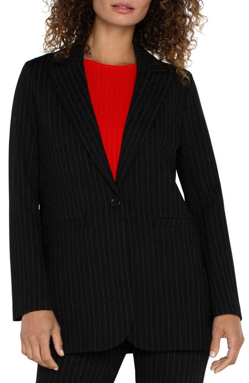 Shop Liverpool Pinstripe Boyfriend Blazer In Black And White Pinstripe