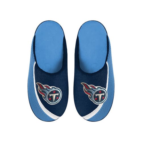 Men's FOCO Tennessee Titans Big Logo Color Edge Slippers in Light Blue