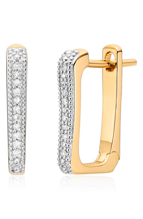 MONICA VINADER ALTA CAPTURE DIAMOND HUGGIE EARRINGS,GP-EA-CBZE-DIA