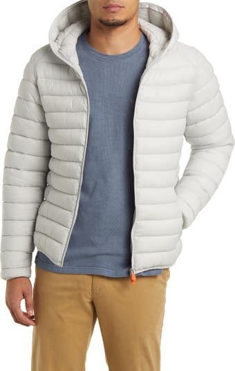 Light Grey Lightweight Hooded Puffer Jacket