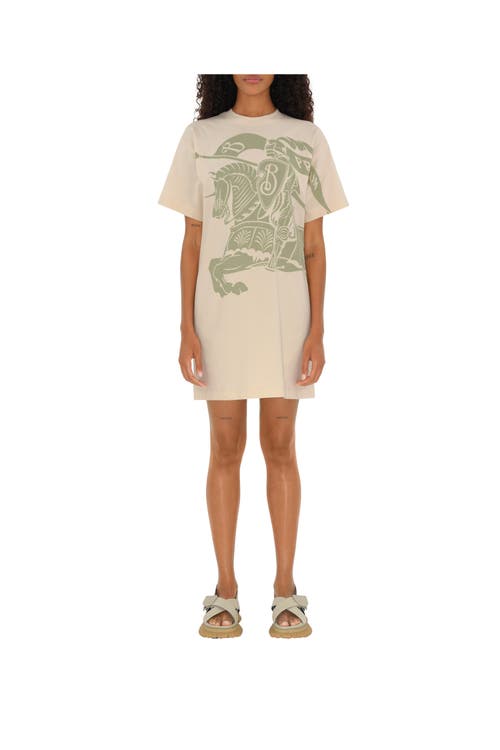 Shop Burberry Ekd Cotton T-shirt Dress In Soap