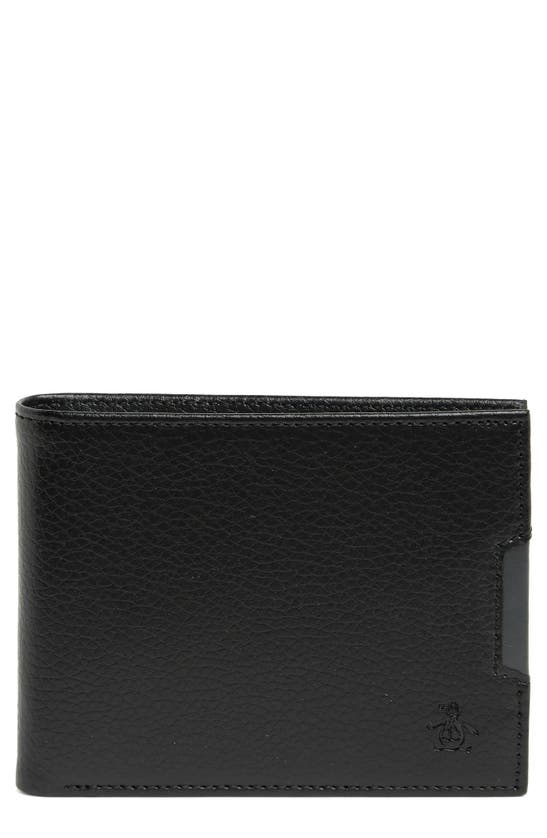 Original Penguin Leather Bifold Wallet In Black