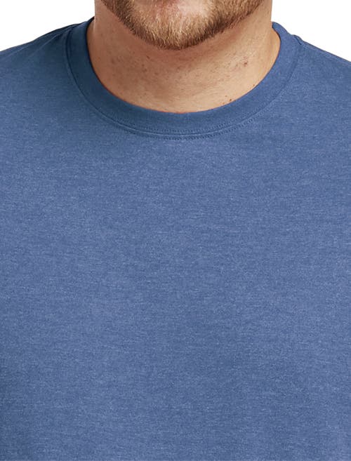 Harbor Bay By Dxl Moisture-wicking Long-sleeve T-shirt In Bijou Blue Heather