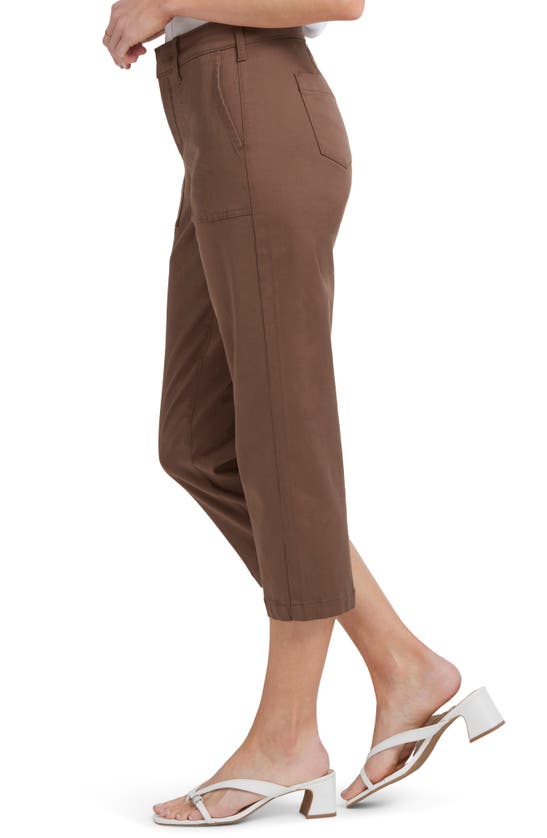 Shop Nydj Utility High Waist Crop Pants In Mocha