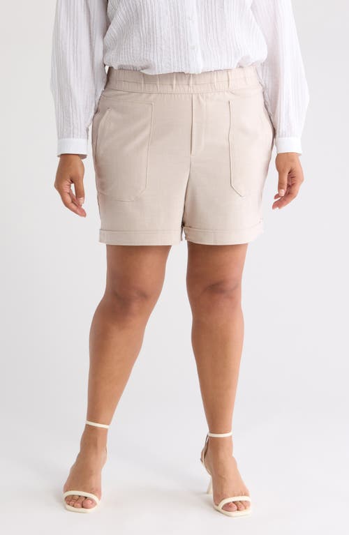 Skyrise Patch Pocket High Waist Shorts in Stone