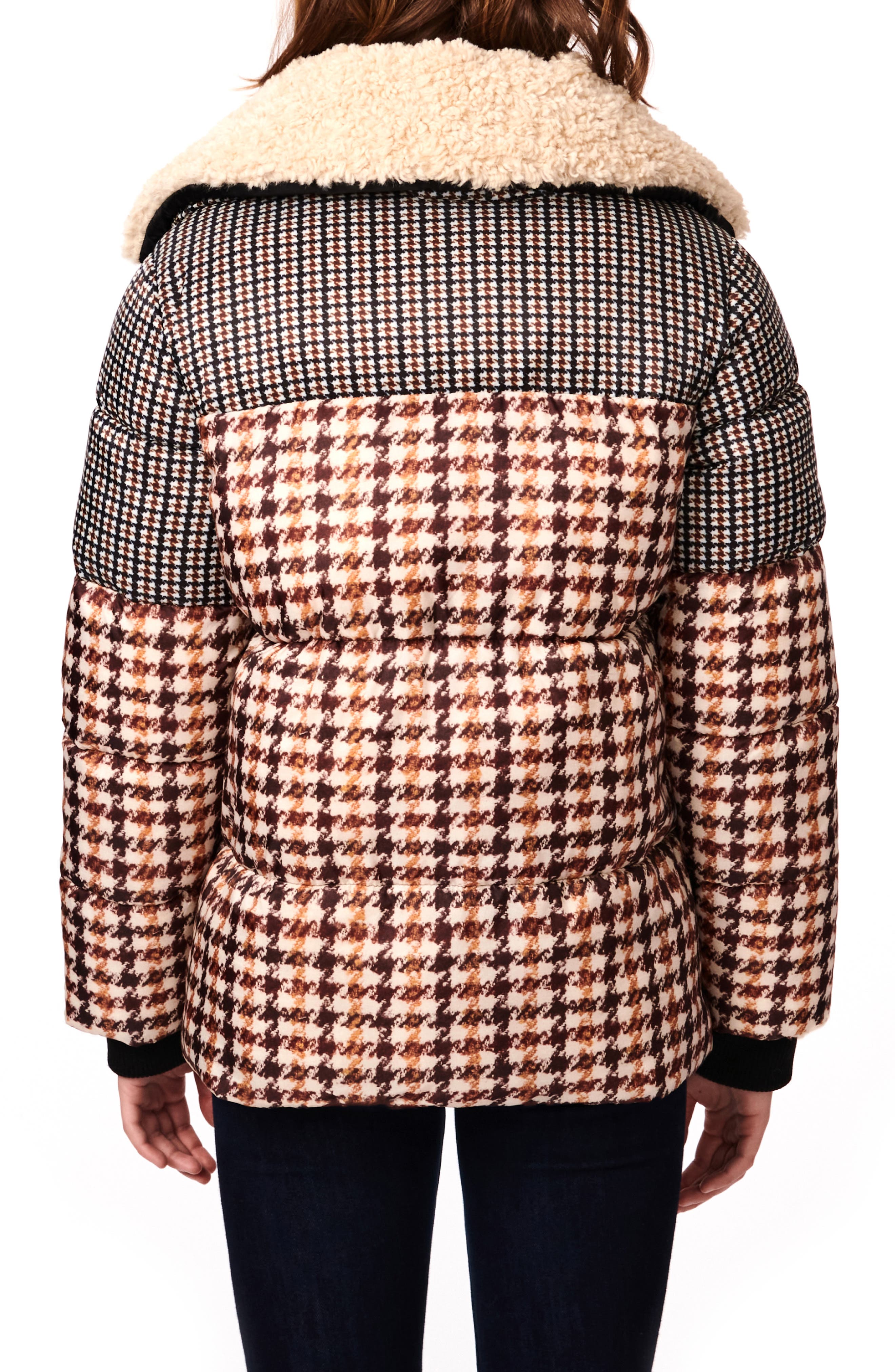 houndstooth puffer jacket