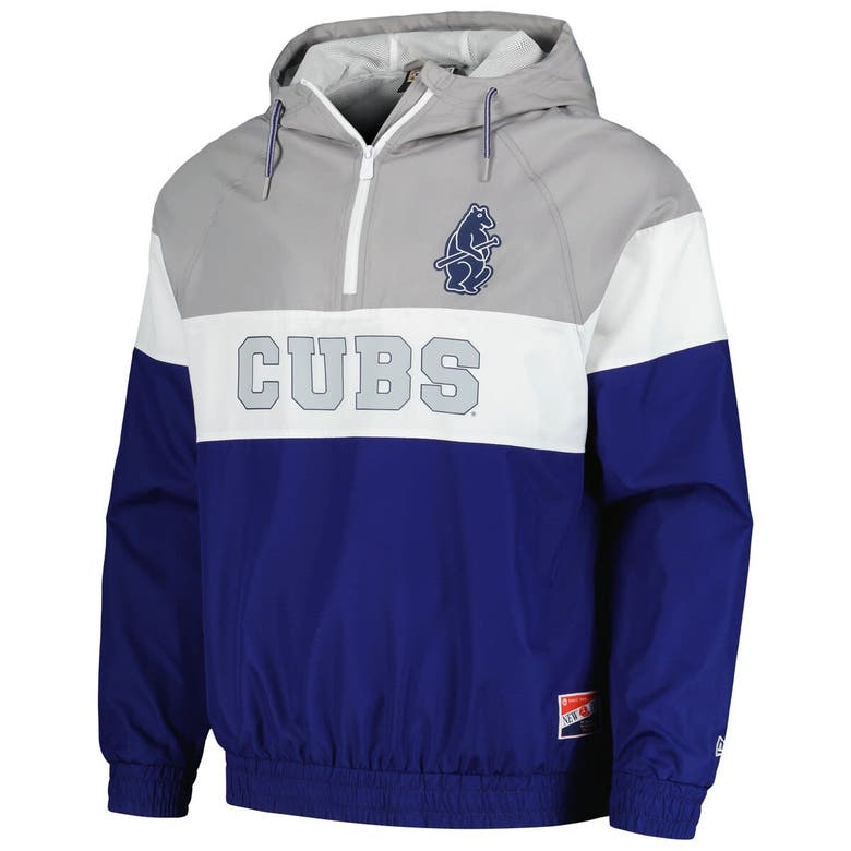 Shop New Era Royal Chicago Cubs Ripstop Raglan Quarter-zip Hoodie Windbreaker Jacket