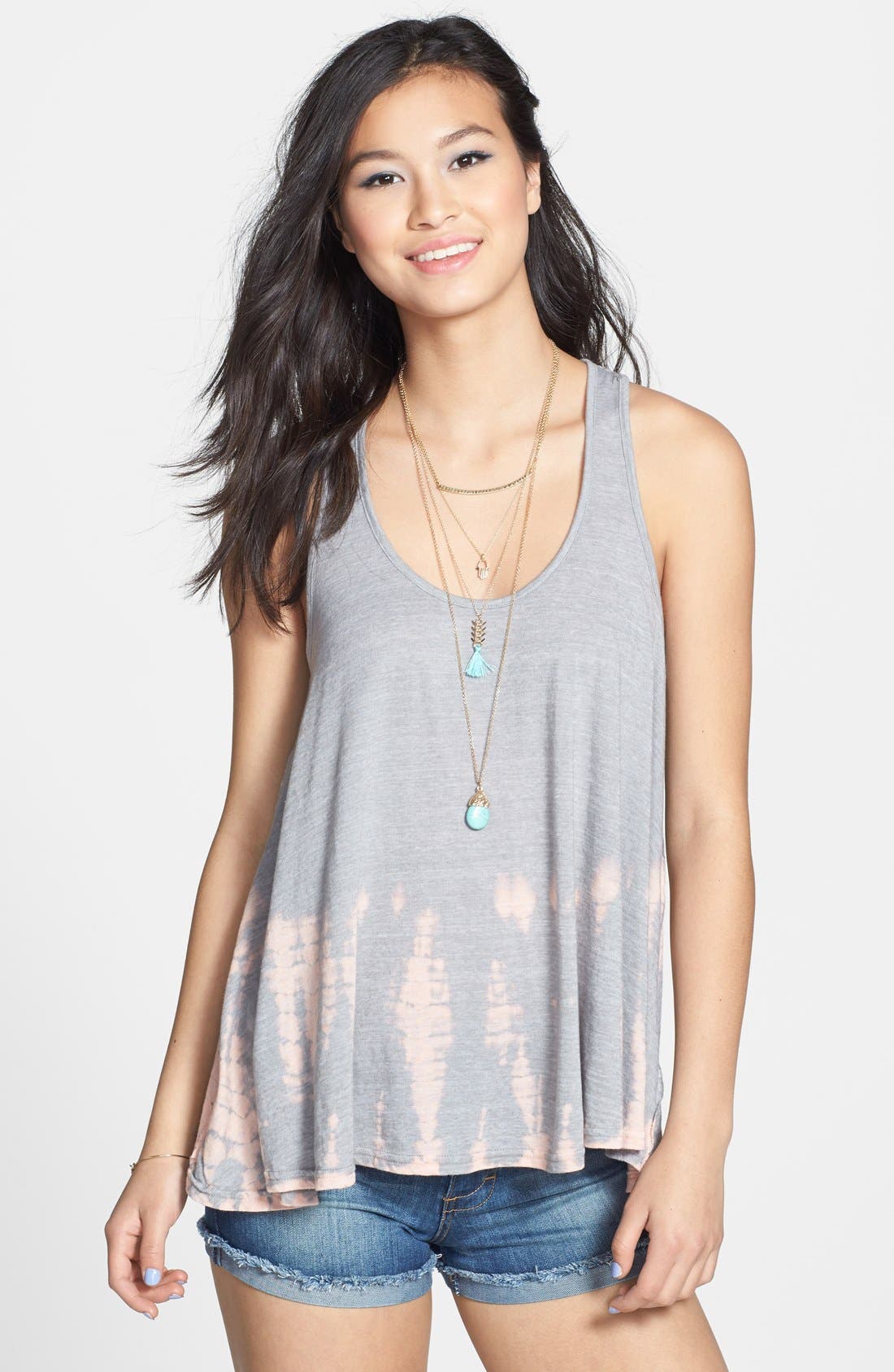 ANM Tie Dye Racerback Tank (Juniors) Nordstrom