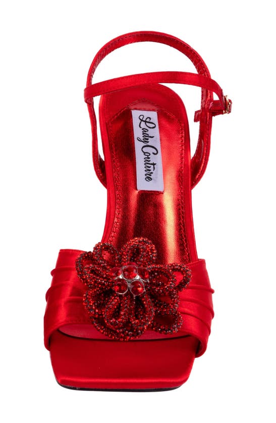 Shop Lady Couture Lilly Flare Heel Sandal In Red
