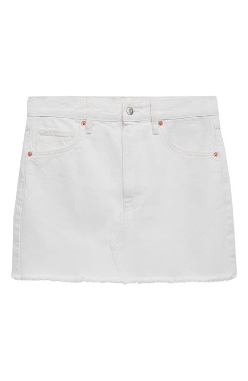 Shop Mango Elena Denim Miniskirt In White