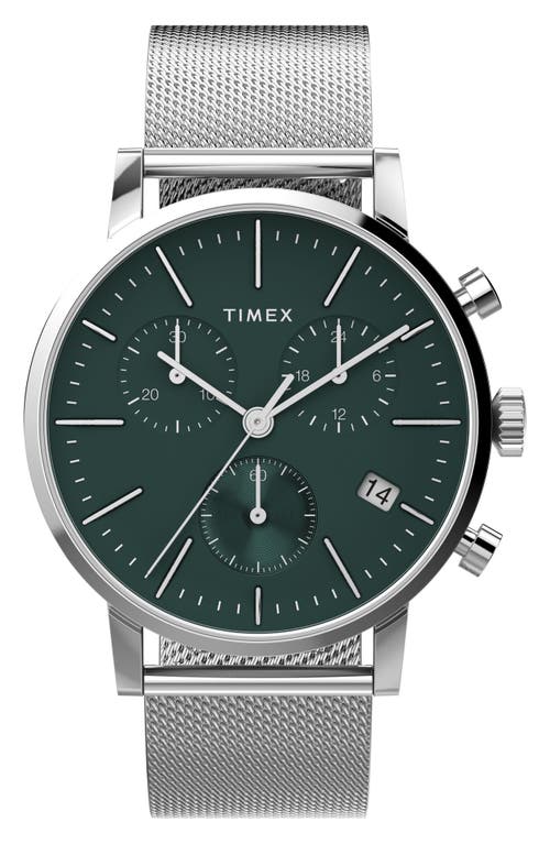 Shop Timex ® Midtown Chronograph Mesh Strap Watch, 40mm In Stainless Steel