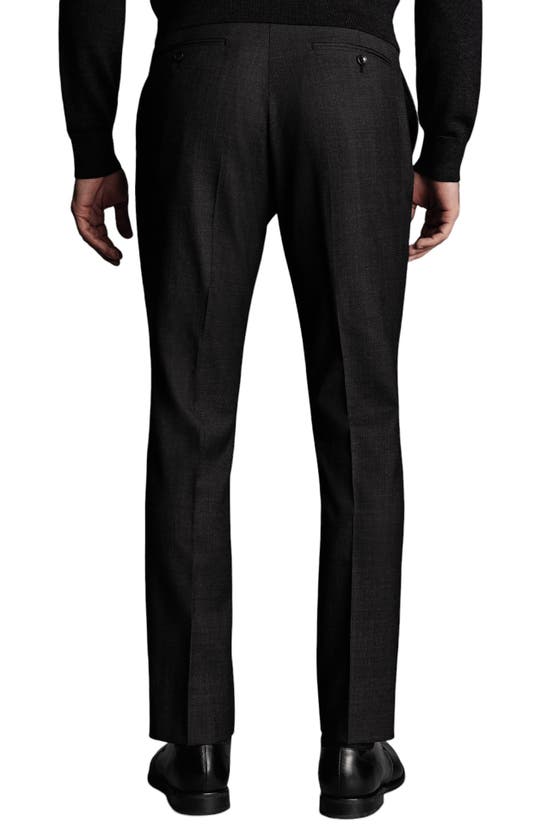 Shop Charles Tyrwhitt Slim Fit End On End Ultimate Performance Suit Pants In Charcoal Grey