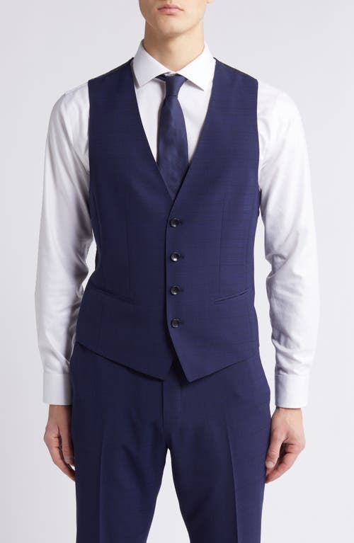 HUGO BOSS BOSS HUGE PLAID 3-PIECE BLUE STRETCH SUIT 