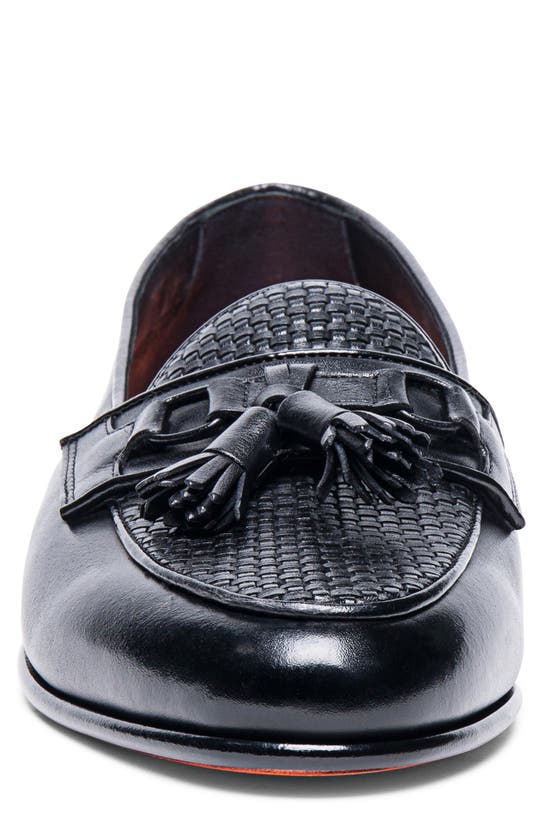 Shop Santoni Andrea Tassel Loafer In Black