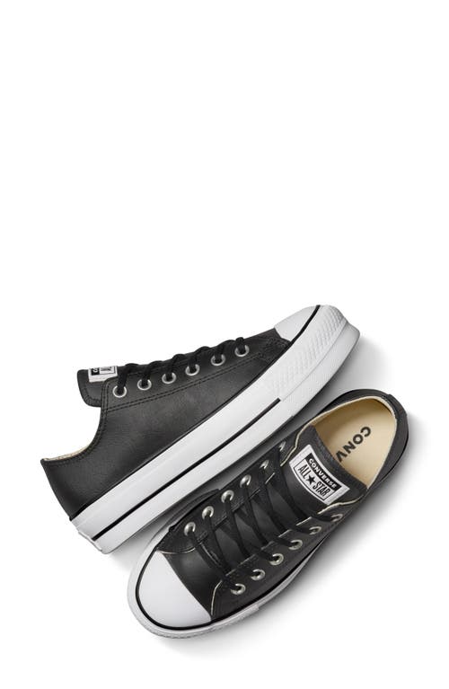 Shop Converse Chuck Taylor® All Star® Lift Low Top Leather Sneaker In Black/black/white