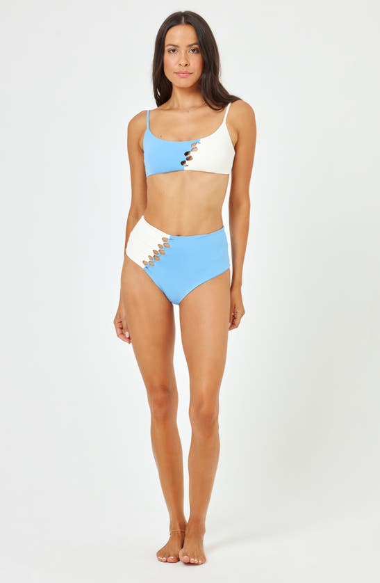 Shop L*space Solstice Cutout Colorblock Bikini Top In Aura/ Cream
