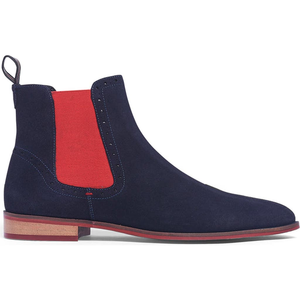 Carlos Santana Mantra Chelsea Boot In Deep Blue Suede