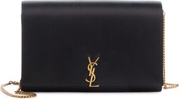 Saint Laurent Glossy Leather Wallet on A Chain New Vert Fonce