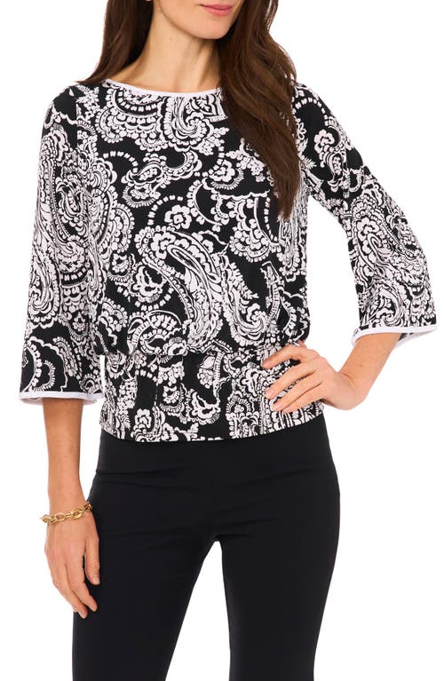 Shop Chaus Paisley Print Blouse In Black/white Multi