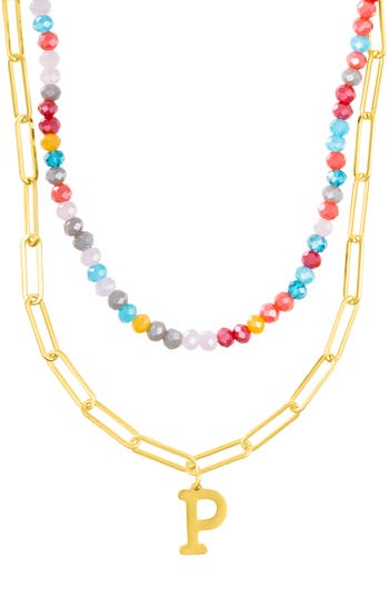Adornia Initial Layered Necklace In Multi-p