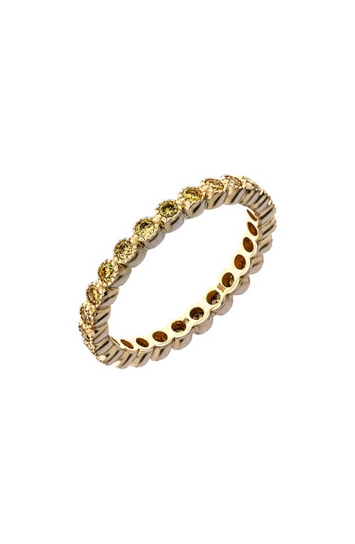 Yellow Diamond Bezel Band Ring in Yellow Gold