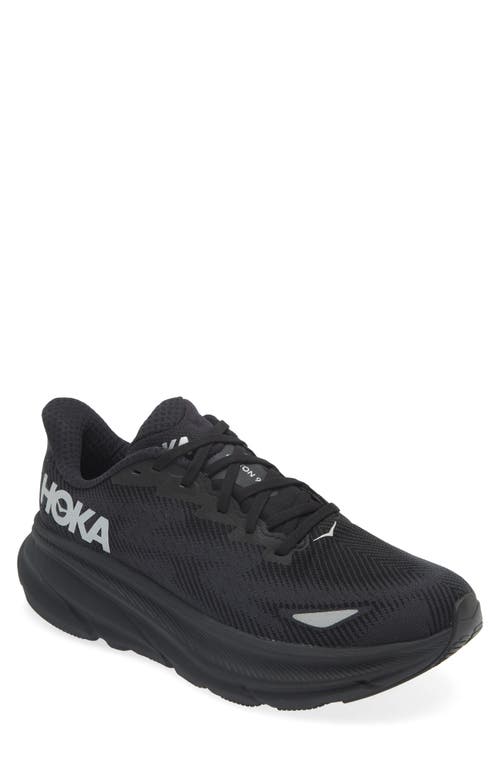 Hoka Clifton 9 Gore-tex® Waterproof Running Shoe In Black/black