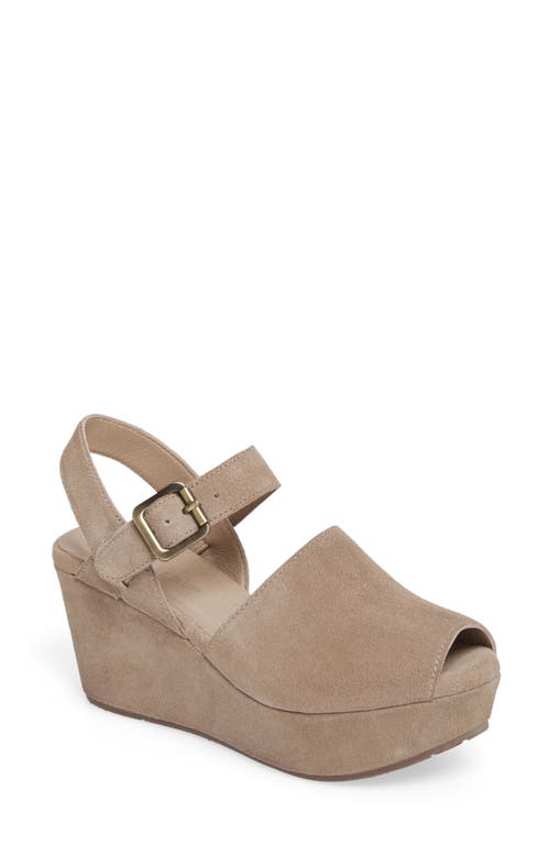 Chocolat Blu Wagga Platform Wedge Sandal Taupe Suede at Nordstrom,