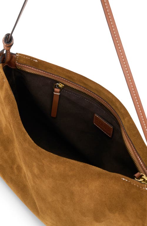 Shop Staud Wally Suede Shoulder Bag In Tan