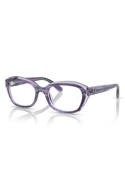 Shop Ray Ban Ray-ban Kids' 46mm Oval Optical Glasses In Violet