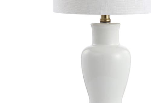 Jonathan Y Chi Ceramic/iron Modern Classic Led Table Lamp In White