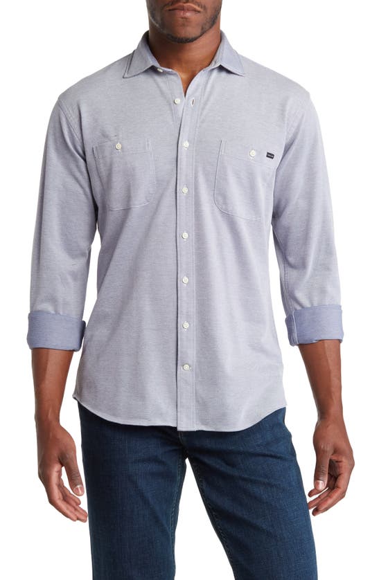 Alton Lane Sandbar Double Pocket Piqué Button-up Shirt In Washed Blue